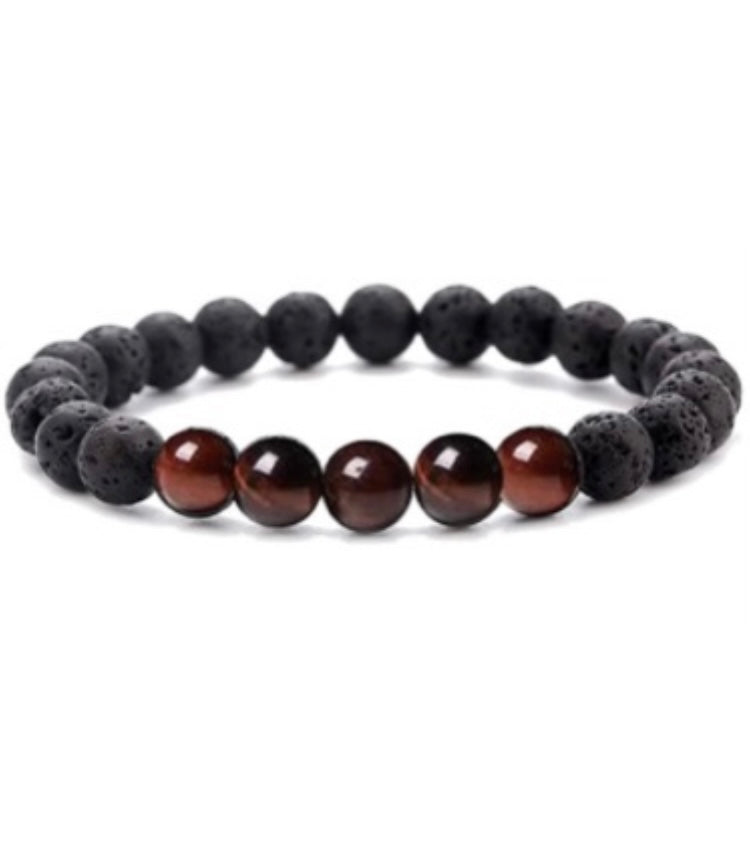 Red Tiger Eye / Lava Bracelet